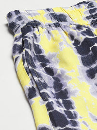 Thumbnail for Women Yellow Tie & Dye Regular Shorts - RueCollections