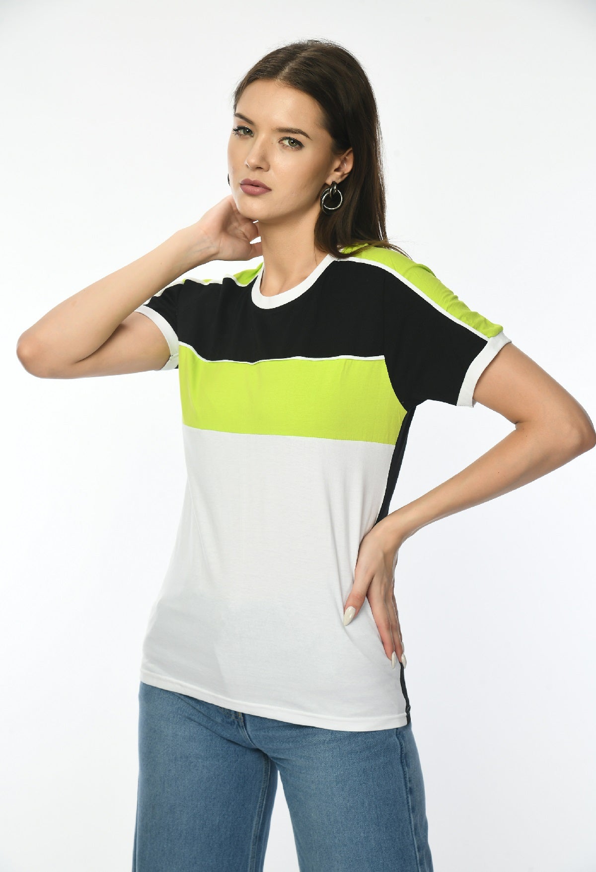 Women's Color Blocked T-shirt - RueCollections