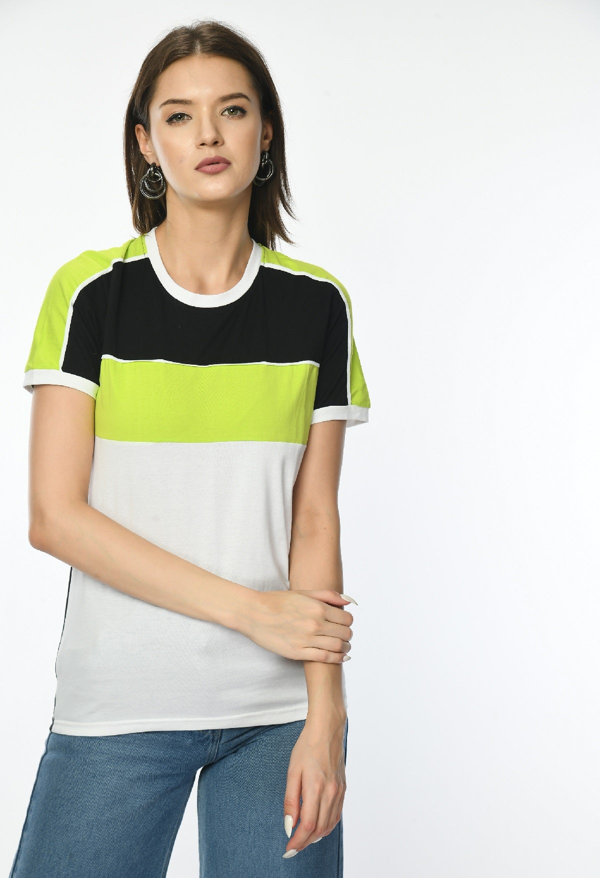 Women's Color Blocked T-shirt - RueCollections