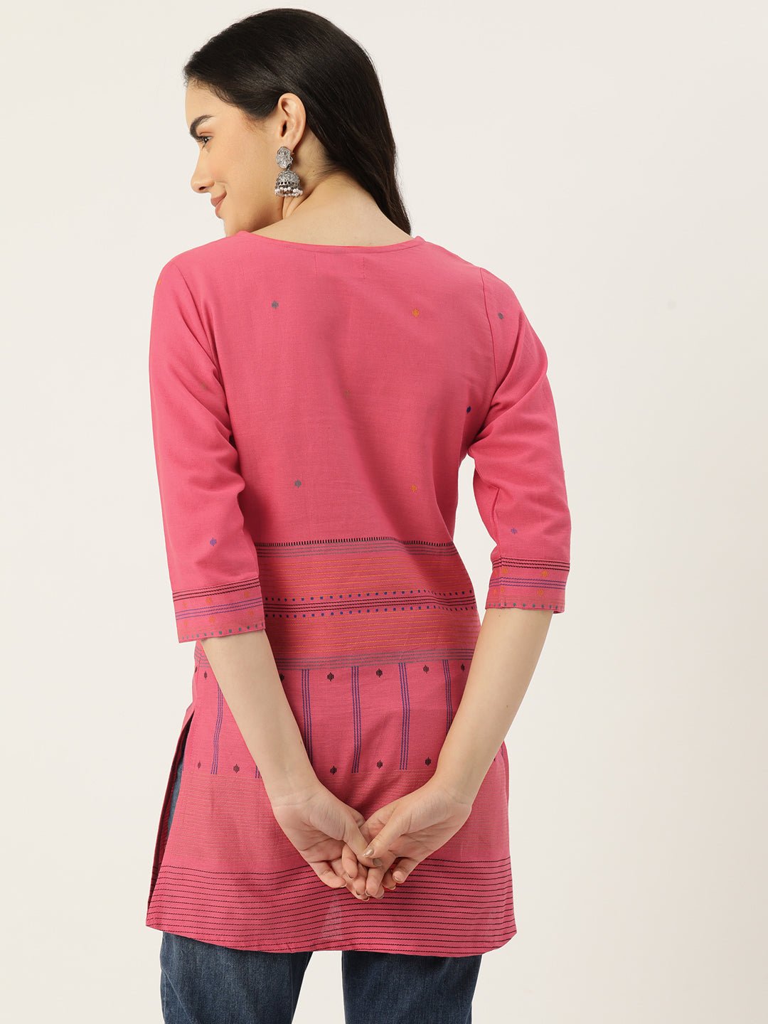 Woven Design Pure Cotton Kurti - RueCollections