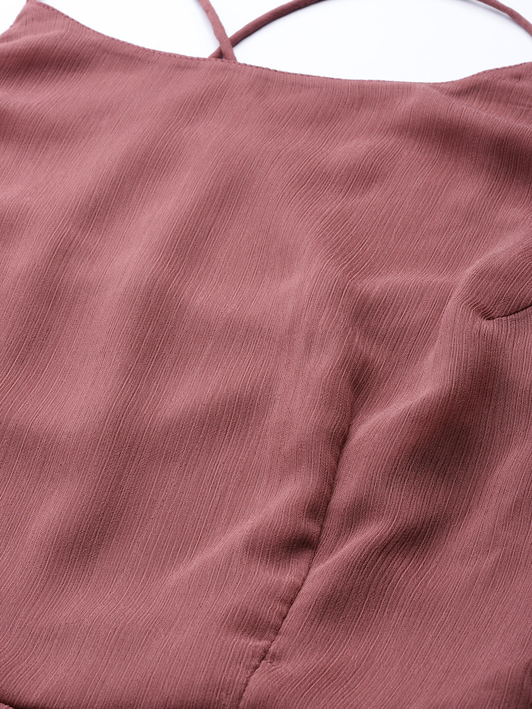 Dusty Pink Halter Neck Semi Sheer Maxi Dress