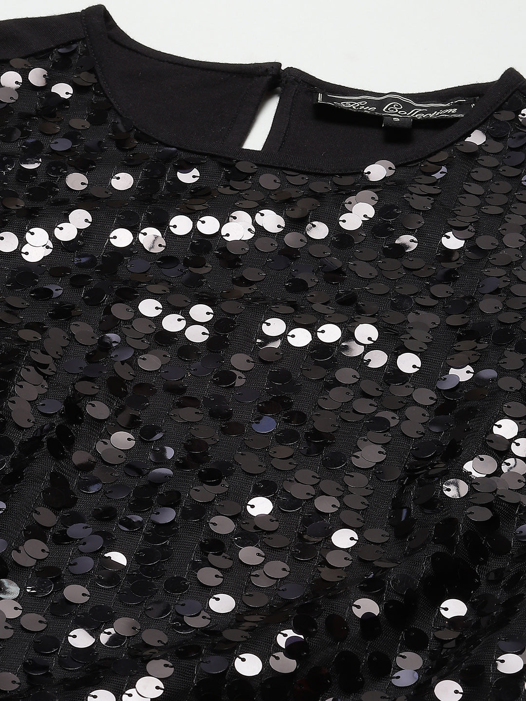 Black Embellished Net Sheath Dress