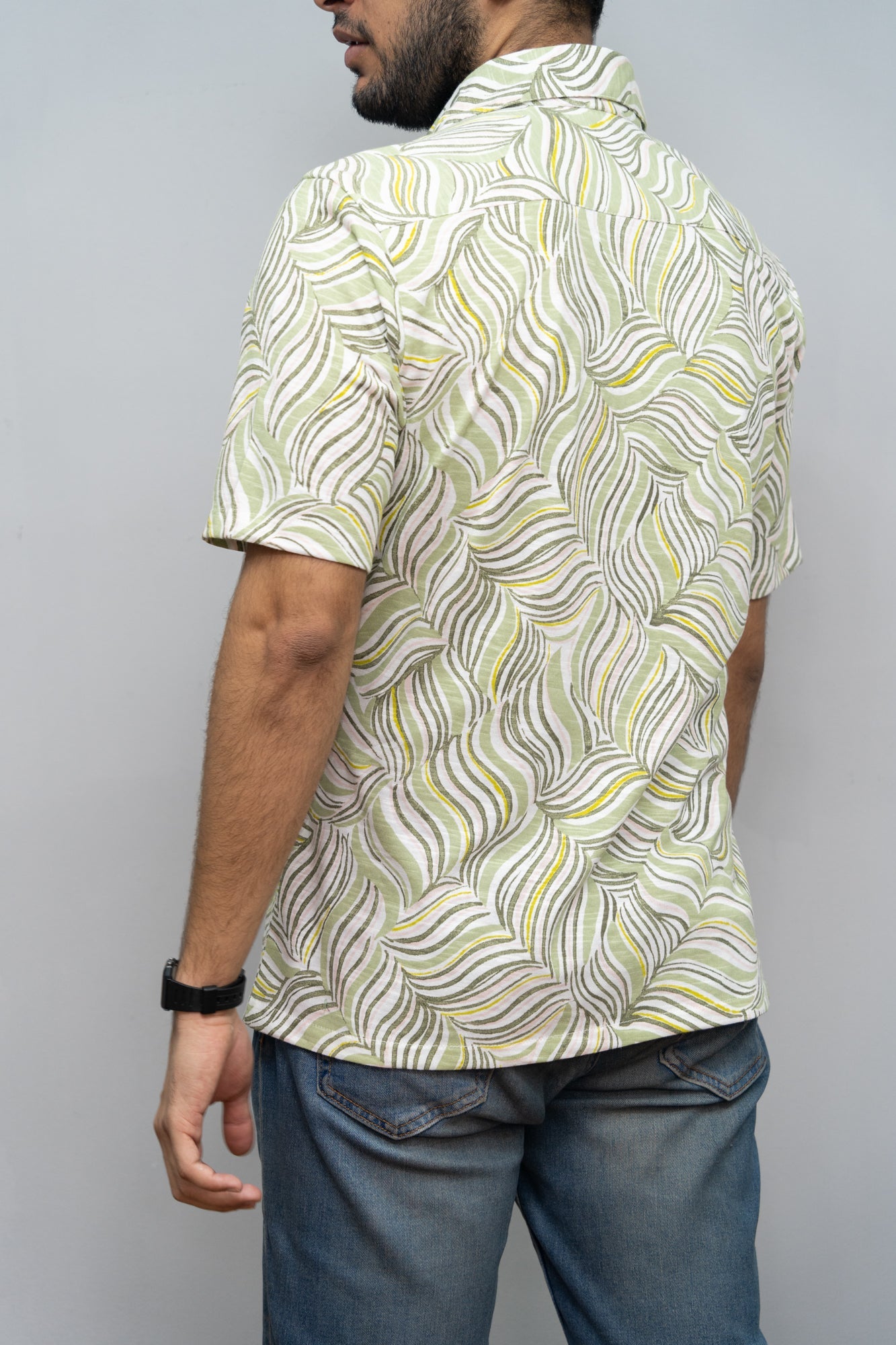 Men's Knitted Printed Shirt
