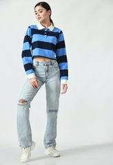 Cropped Knitted Polo T-shirt