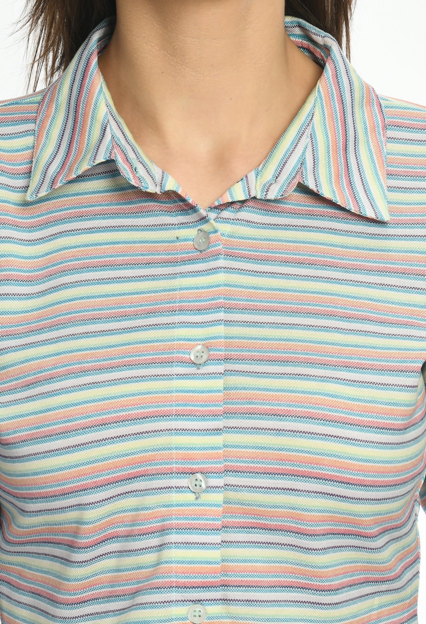 Cropped Pique Striper Shirt