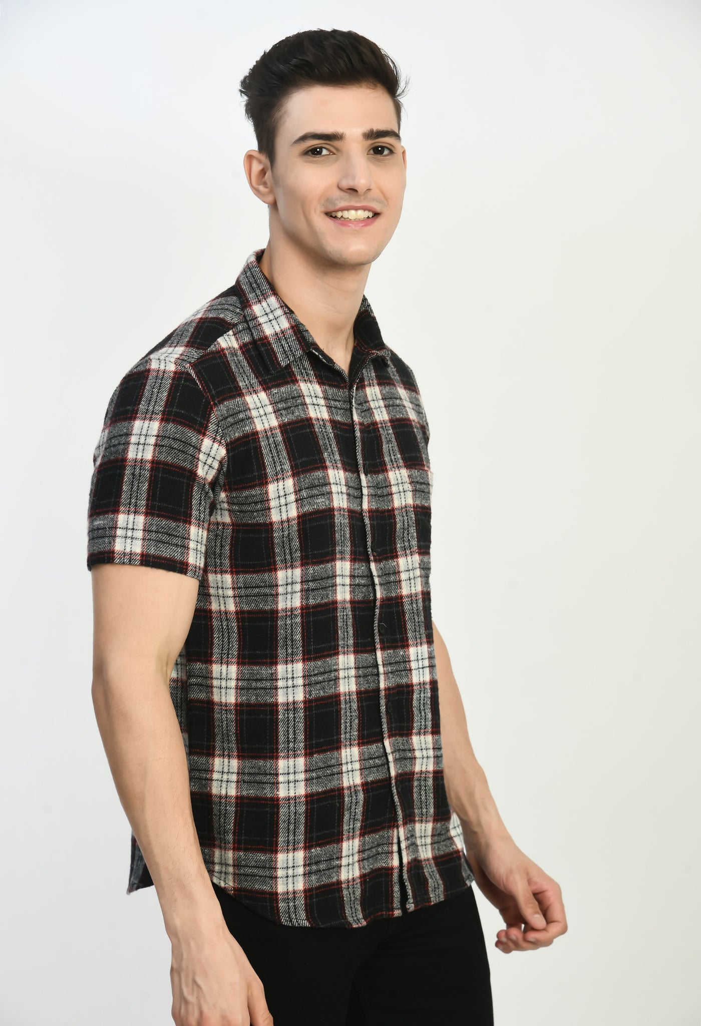 Men's Half Sleeves R&B Flannel Shirt