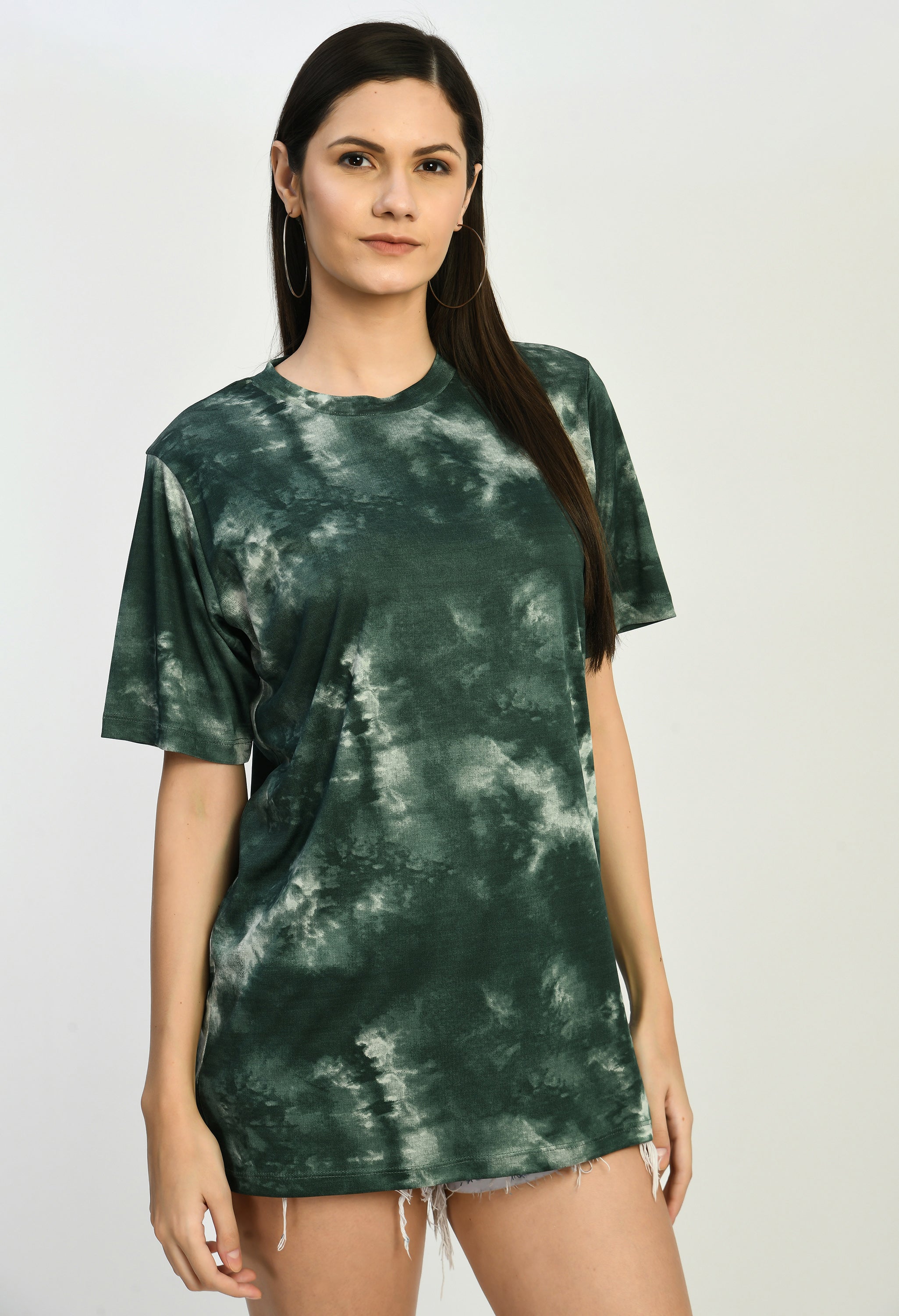 Tie-Dye Print Knitted T-shirt Dress