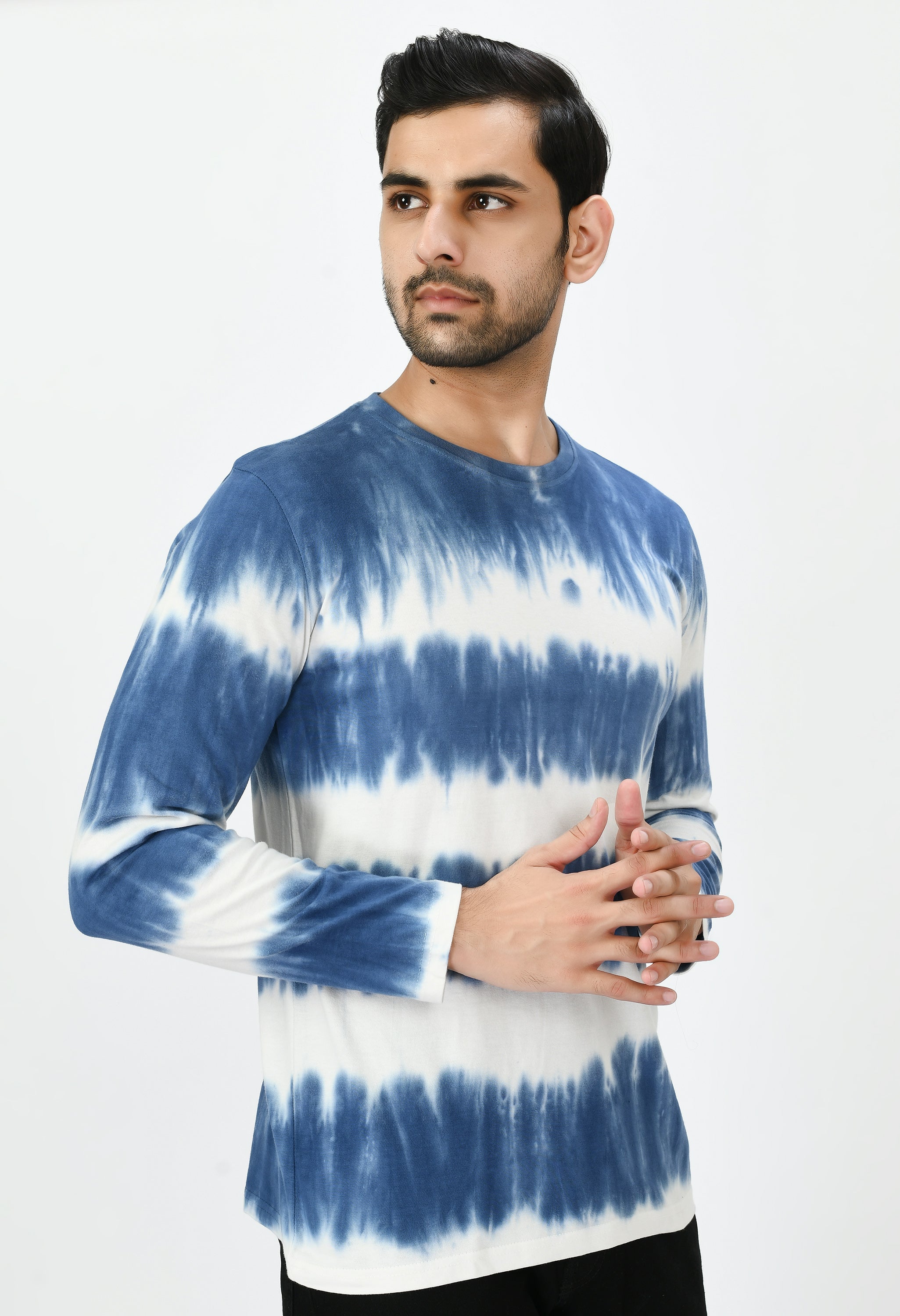 Blue & White Unisex Tie-Dye T-shirt