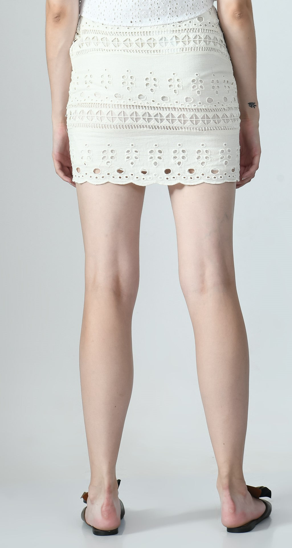 Cutwork Embroidery Short Skirt