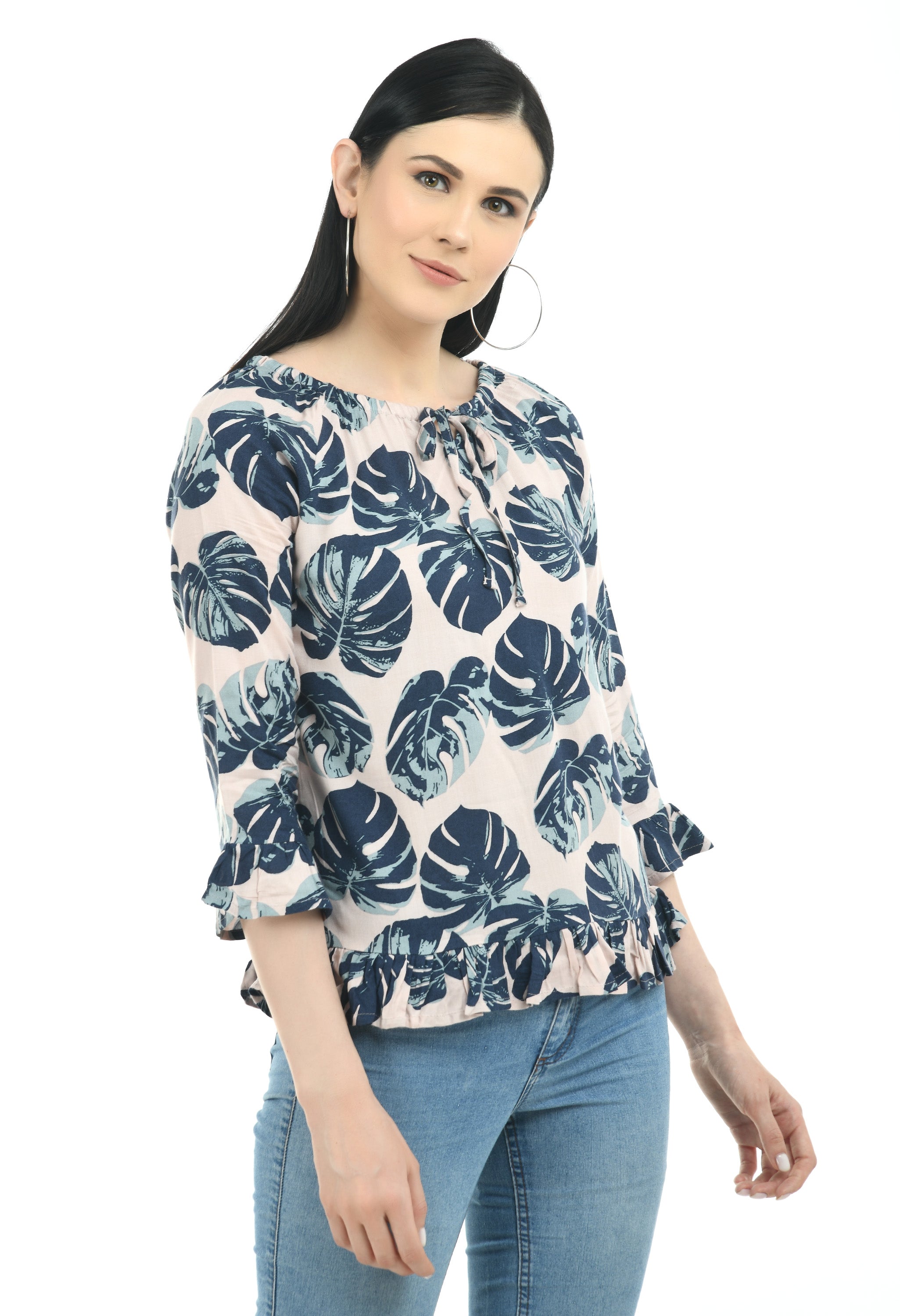 Rue Collection Off Shoulder Tropical Top
