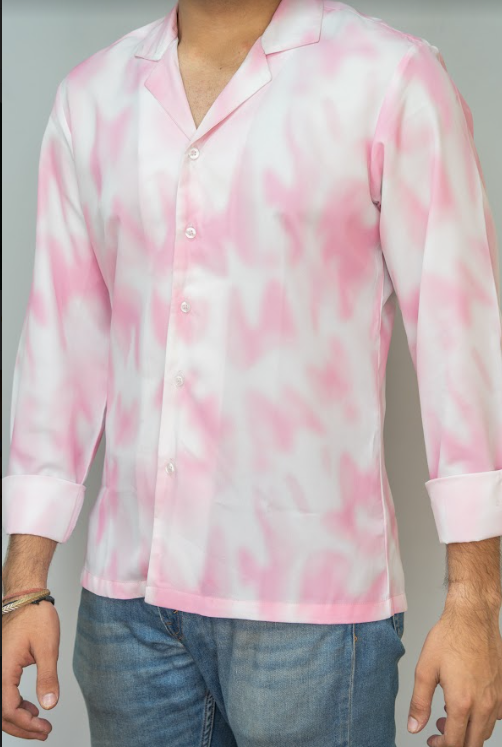 Pink Tie Dye printed Full Sleeve Shirt